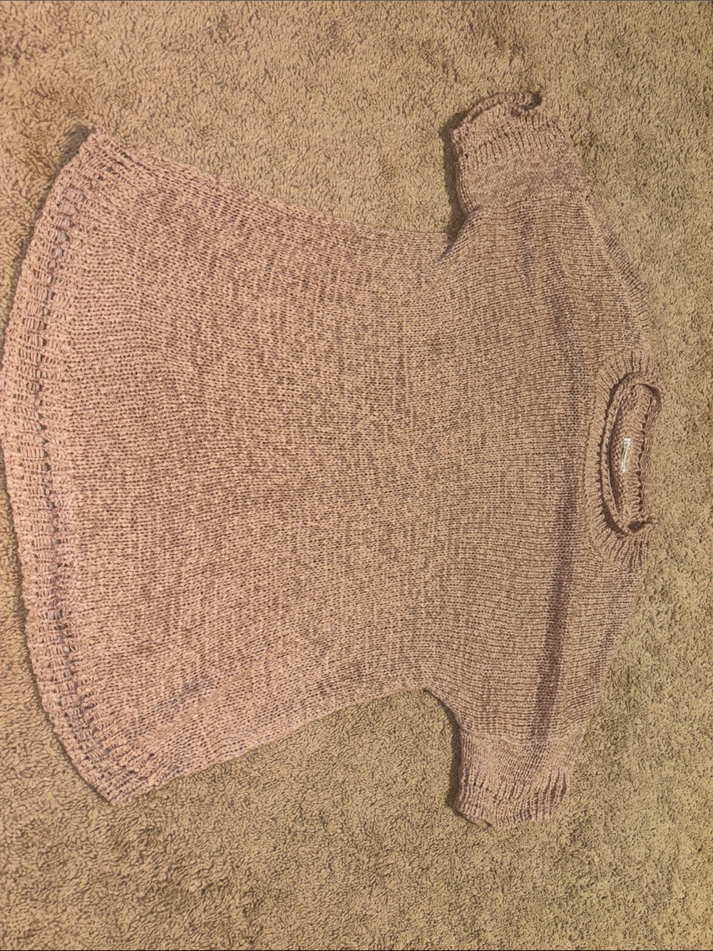 Versona Dusty Rose Short-Sleeve Crew Neck Knit Sweater